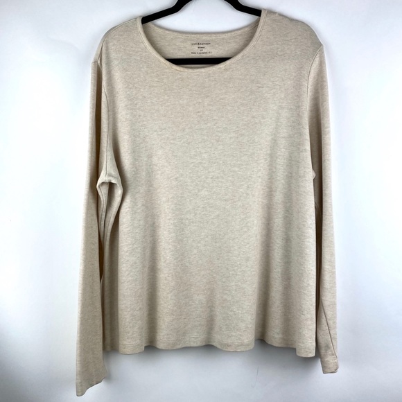 croft & barrow Tops - CROFT & BARROW Long Sleeve Cotton Beige Shirt